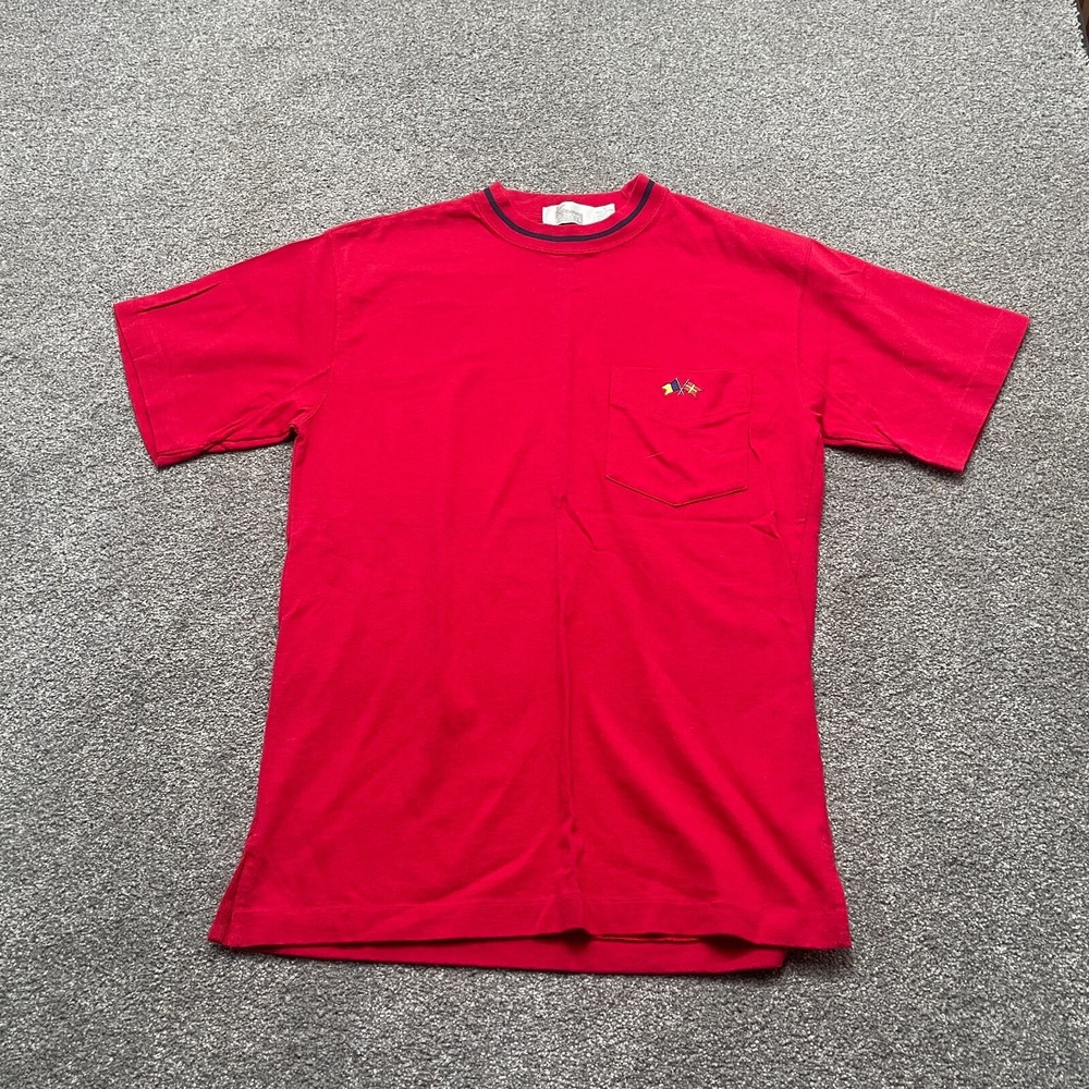 VINTAGE‎ Kenny Rogers Shirt Small Red Country Music Pocket Tee Crew 90s Mens